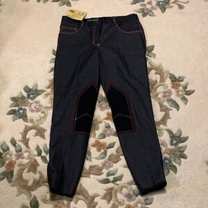 EQUIGEAR Black Riding Pants with Red Stitch 32, sport fit, new